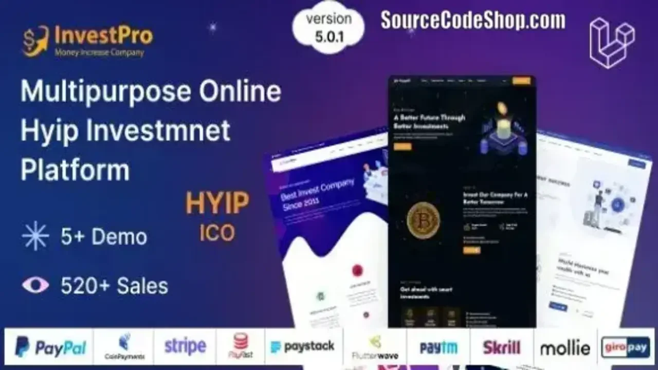 Hyip InvestPro v5.0.1 | Advance HYIP & ICO Investment And Banking Platform Script Free