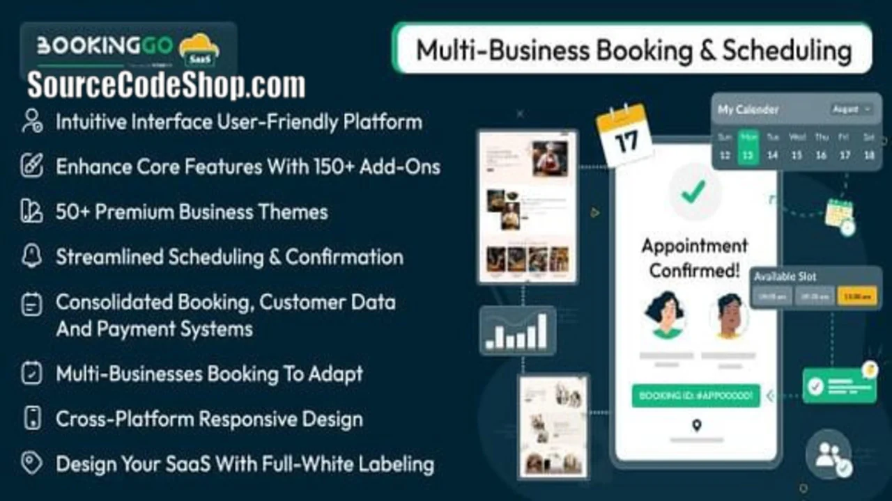BookingGo SaaS v5.7 Free Multi-Business Appointment Booking & Scheduling Script