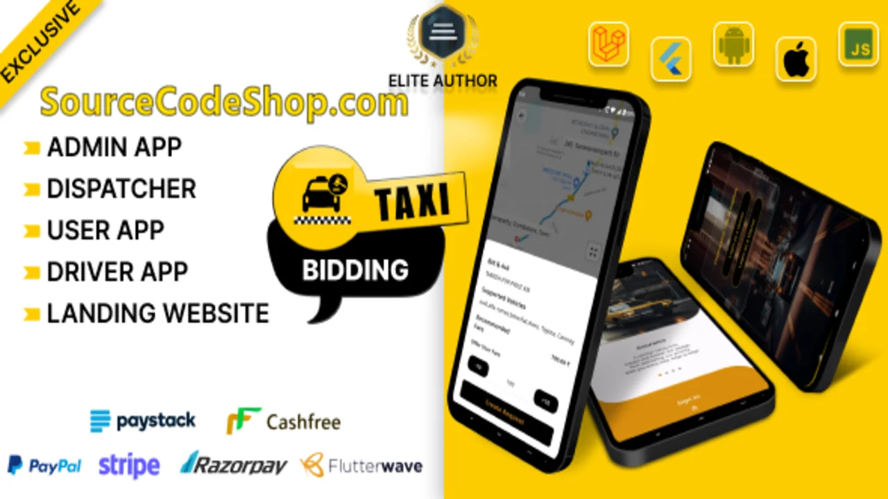 Tagxi Super Bidding v1.17 Complete Taxi & Goods Delivery Solution Source Code
