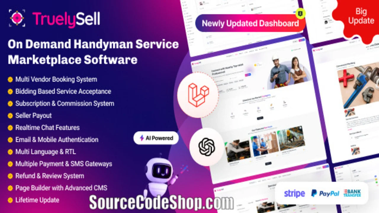 TruelySell Complete Multi Service Booking & Provider Marketplace Platform
