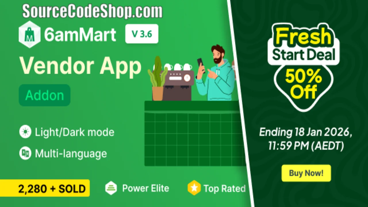6amMart v3.6  Vendor App Source Code