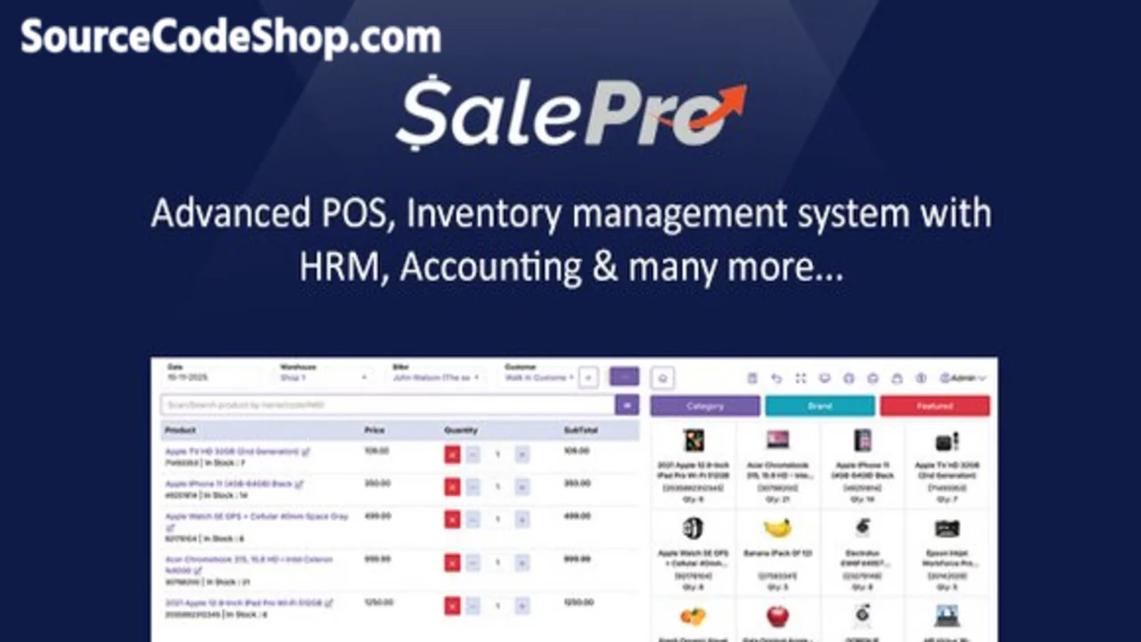 SalePro v5.6.1 Nulled – Advanced POS & Inventory Management System (PHP Laravel Script)