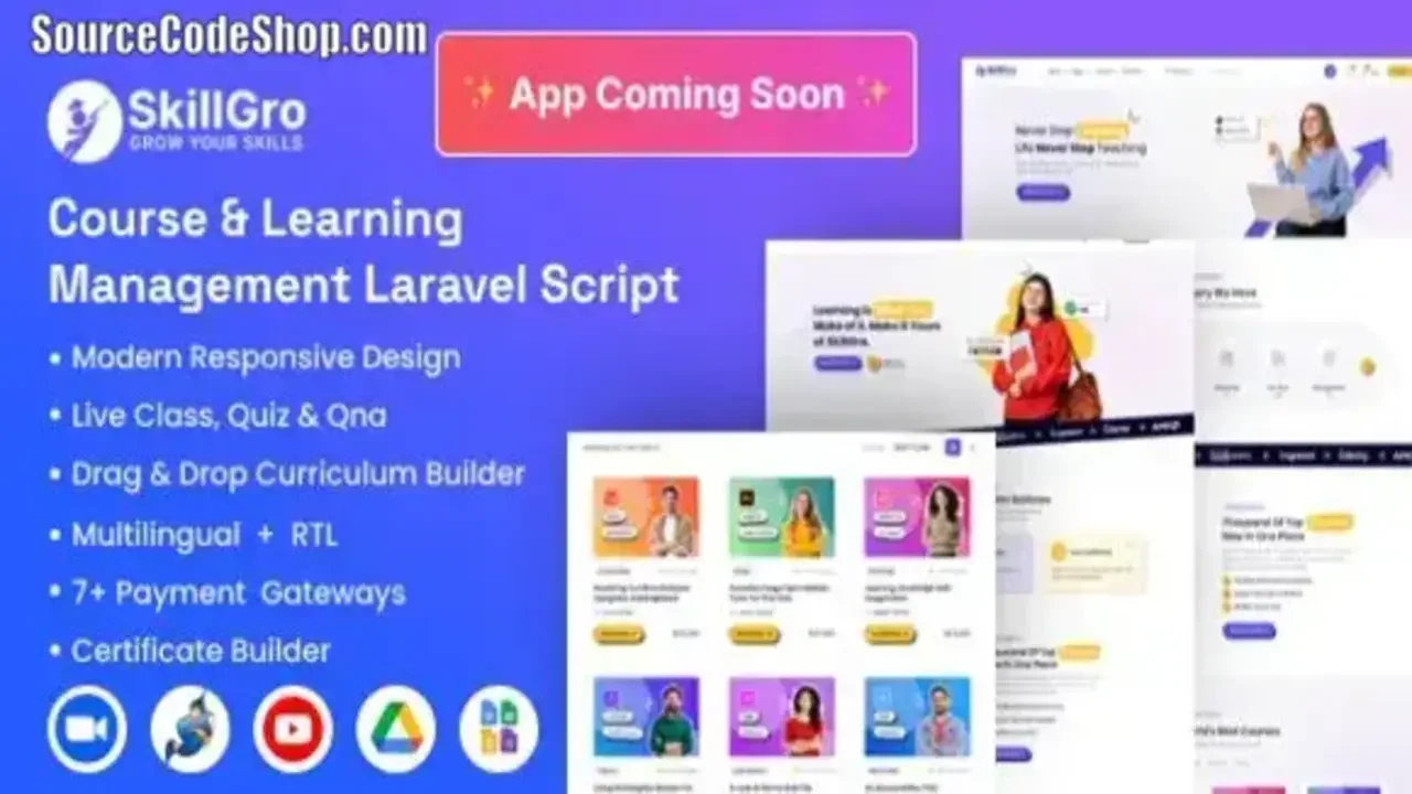 SkillGro v1.7.0 Course And Learning Management System Laravel Script (LMS) Free Download