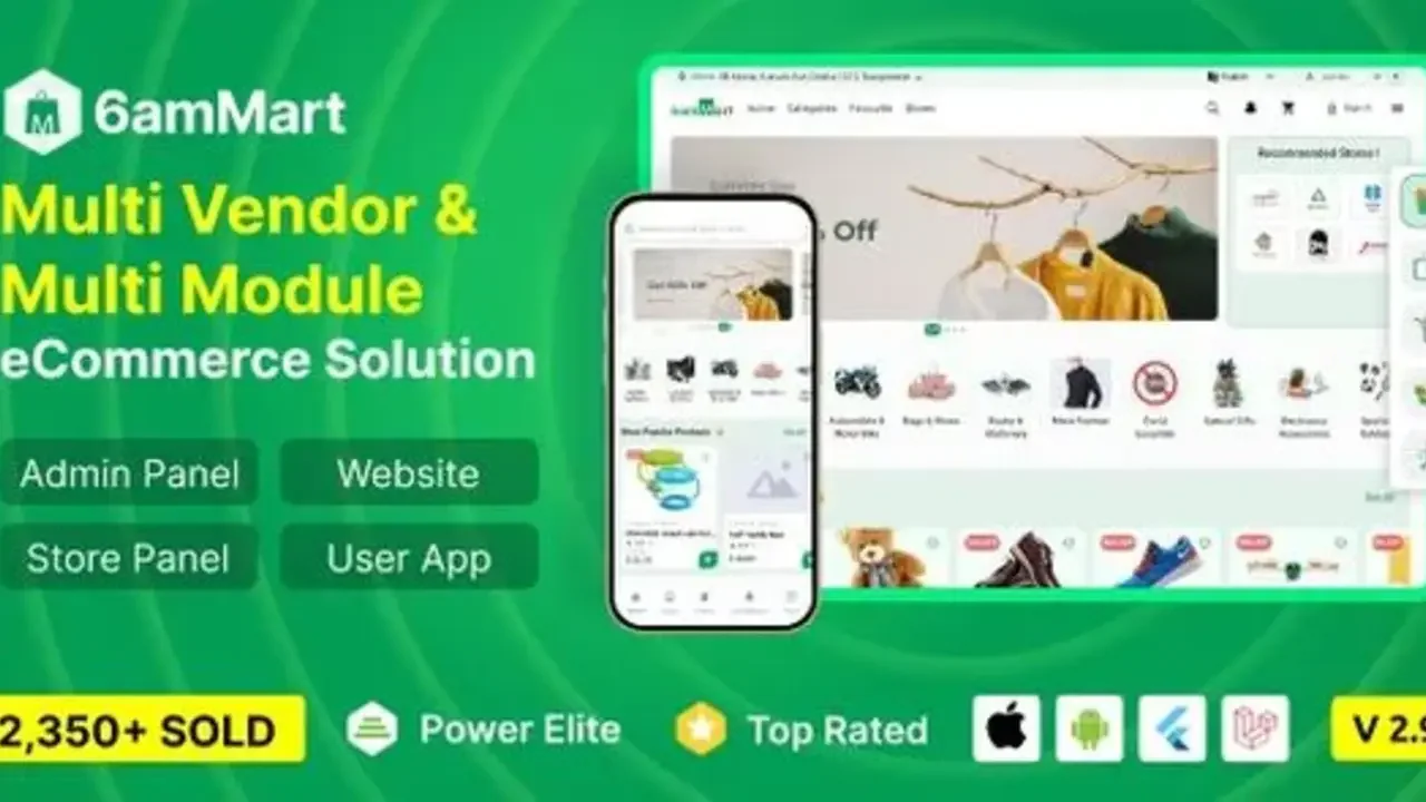 6amMart v2.9.1 Nulled Multivendor Food, Grocery, eCommerce, Parcel, Pharmacy Delivery App Download