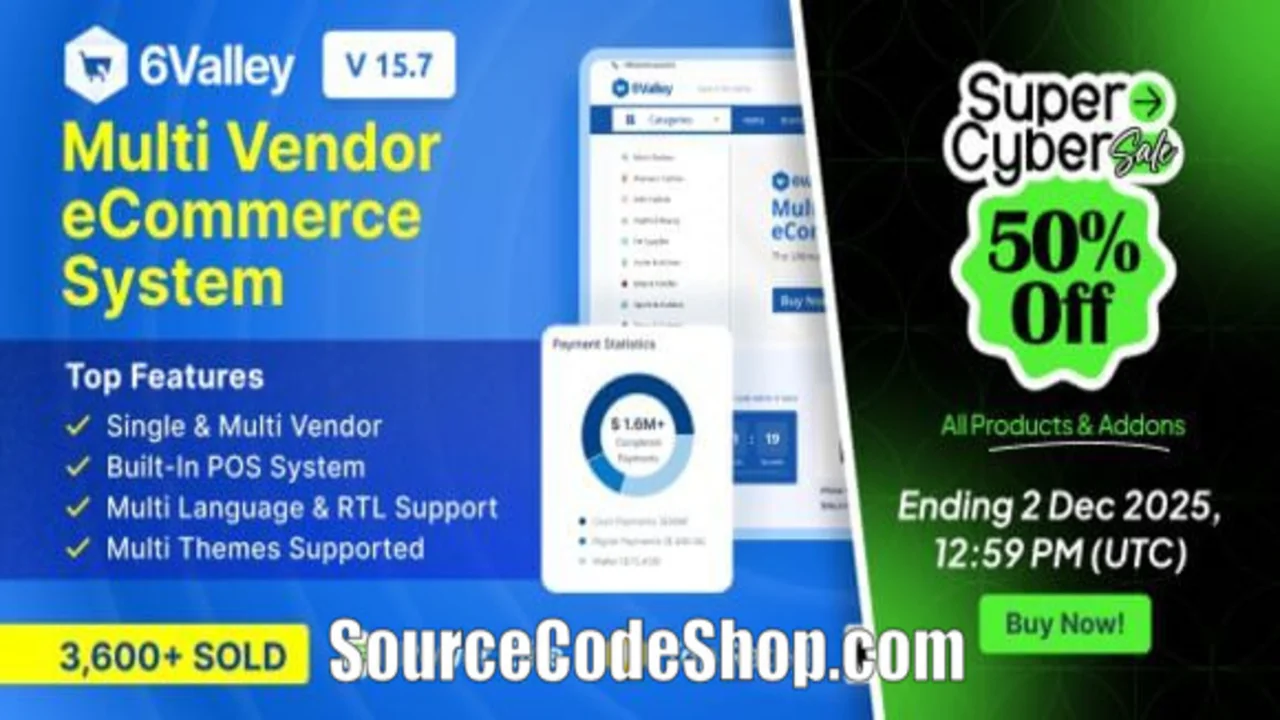 6Valley Multi-Vendor eCommerce CMS v16.0 Nulled Free Download