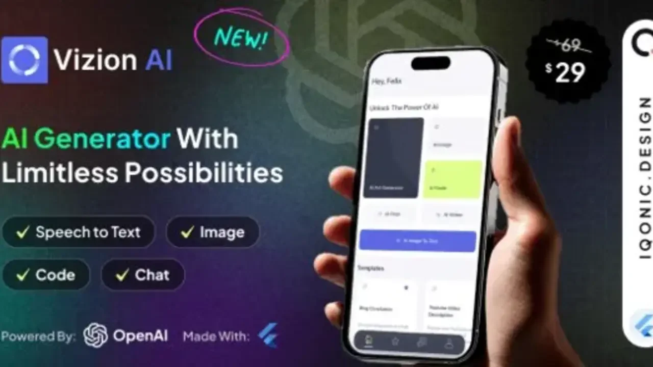 Vizion AI v2.3.0 # AI Creator App with Flutter with ChatGPT Source Code Free