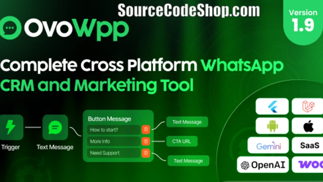 OvoWpp v1.9 WhatsApp CRM and Marketing Tool Web and Mobile App Free Download