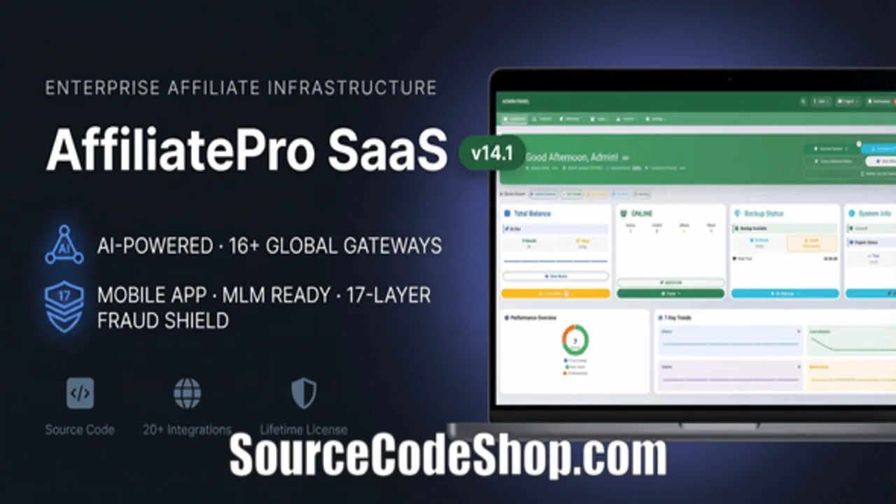 AffiliatePro SaaS v14.0 AI-Powered Enterprise Affiliate & MultiVendor Engine