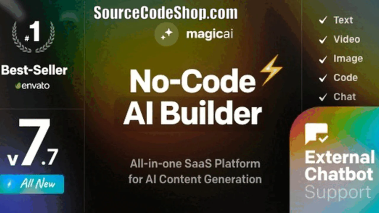 MagicAI v9.0 – All-in-One AI Text, Image, Video & Code Creation SaaS Platform (PHP Script)