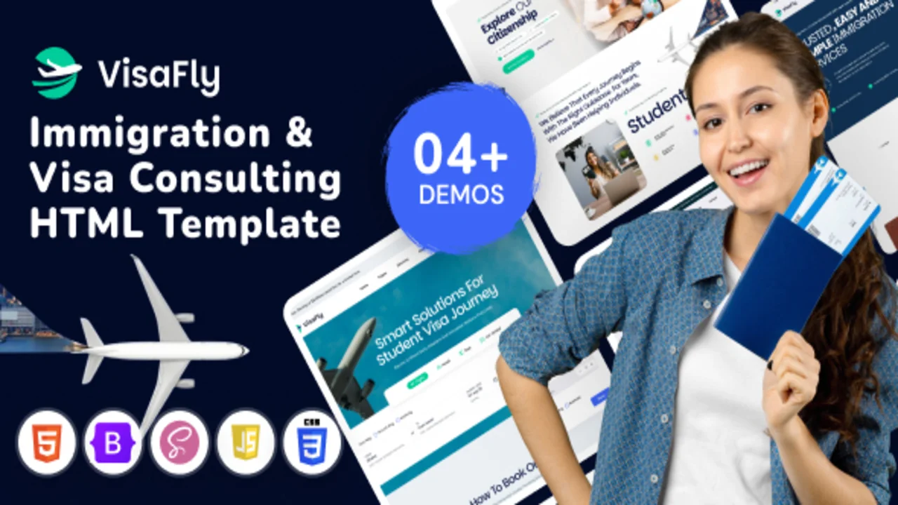 VisaFly Immigration and Visa Consulting Website HTML Template
