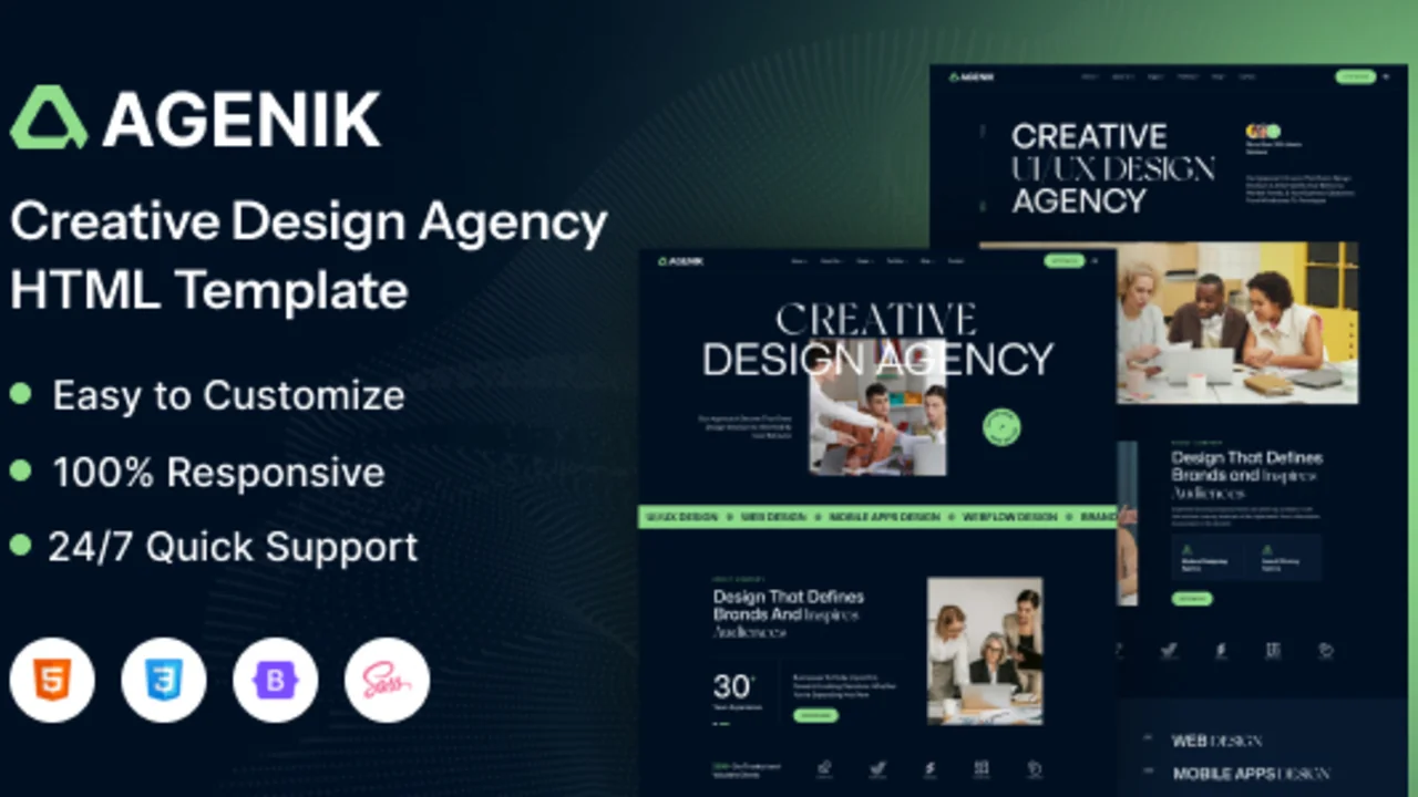 Agenik Creative & Digital Agency Free HTML Template