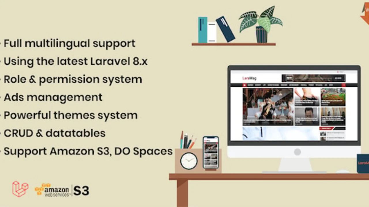 LaraMag v7.6.6 Nulled – Laravel News & Magazine Multilingual System Script