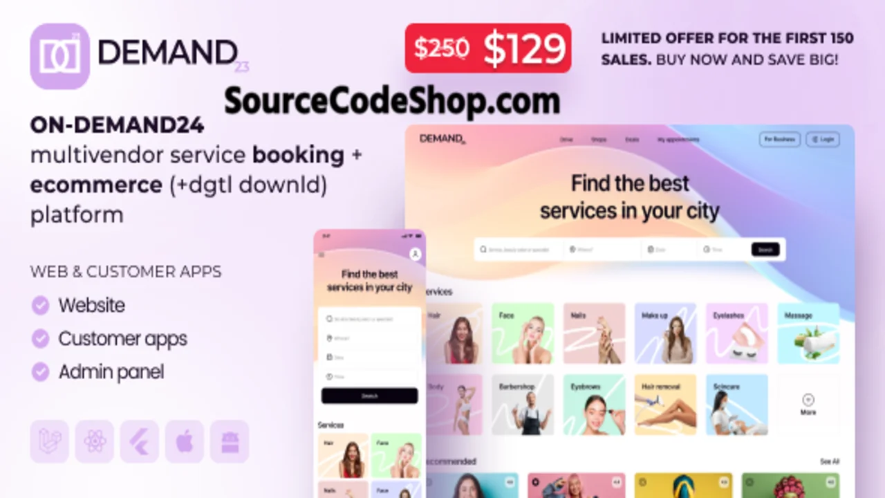 On-Demand24 16 Feb 2026 Multi-Vendor Salon & Service Booking Platform Code