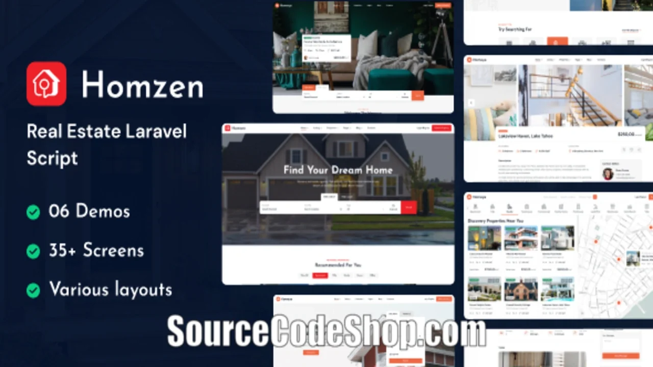 Homzen v1.3.5 Nulled  Laravel Real Estate Agency Portal Multilingual Script