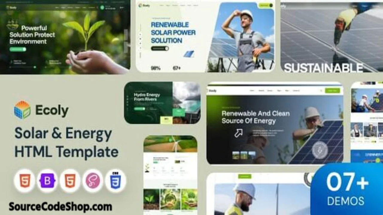 Modern Ecology & Renewable Energy HTML Template | 7+ Homepages