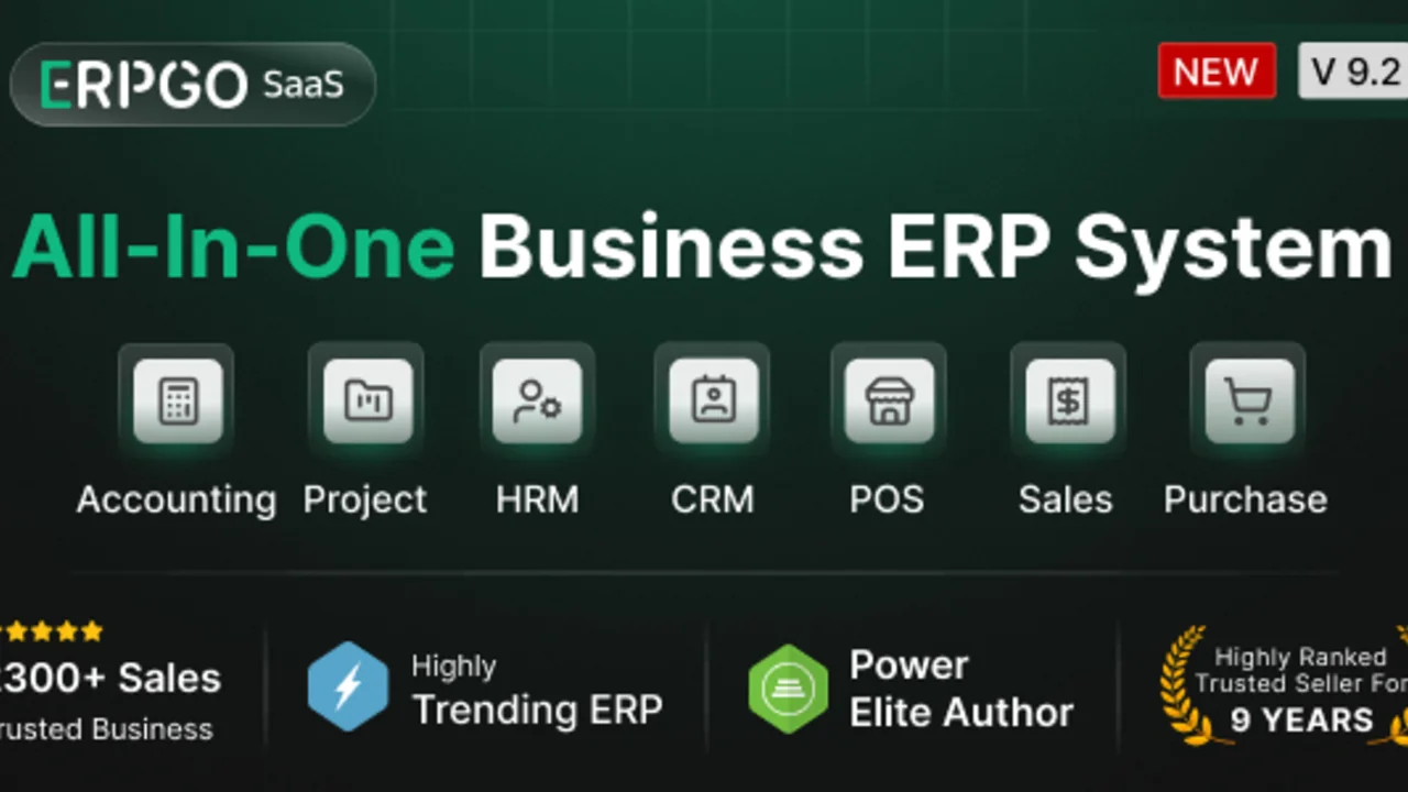 ERPGo SaaS v9.2 Nulled All-In-One Business ERP System Script