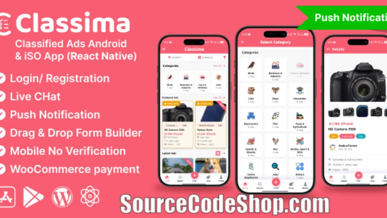Classima Classified ads Android & iOS App Free Code