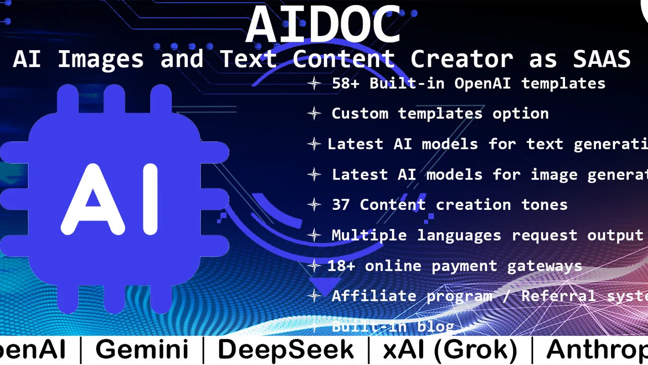 Aidoc v2.1 AI Writing Assistant and Content Creator Free Script