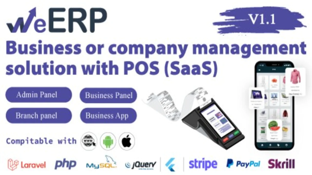WeERP (SAAS) v1.1 Your All-in-One Business & Company Management Solution with POS