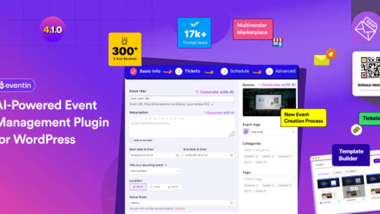 Eventin v4.1.6 Event Management, Events Calendar and Booking Plugin AI Powered