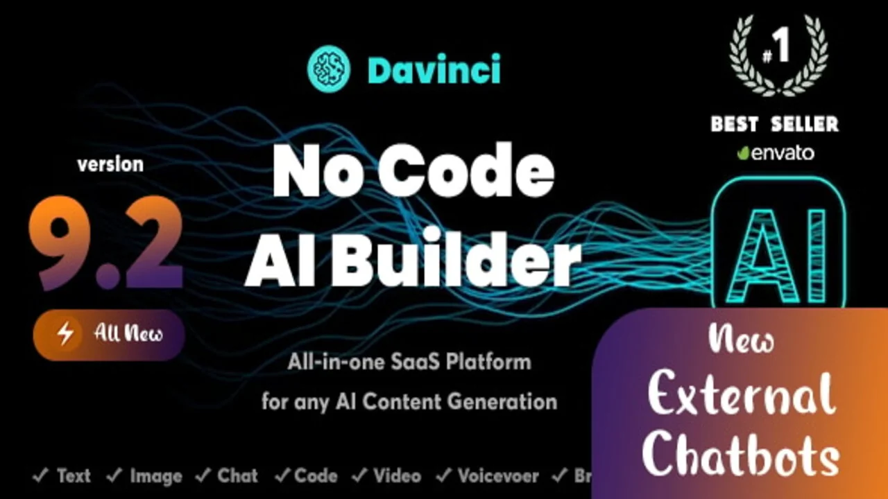 Davinci AI v9.2 Nulled OpenAI Content, Text, Image, Voice, Chat, and Video Generator
