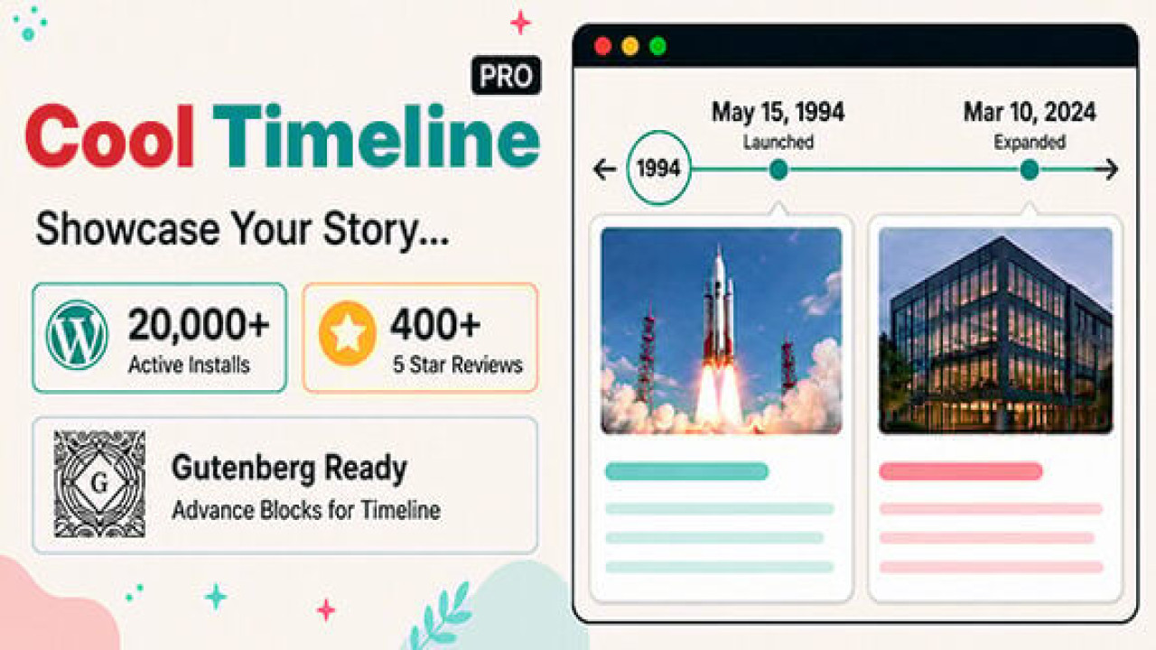 Cool Timeline Pro v6.2.2 – Horizontal & Vertical Timeline Plugin for WordPress