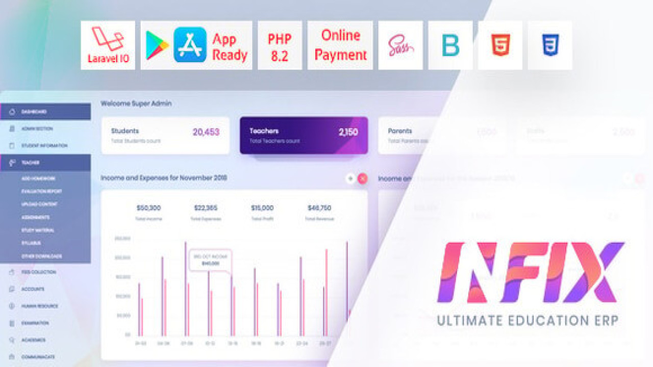 InfixEdu School v9.3.0 Nulled – School Management System Software + Modules 2
