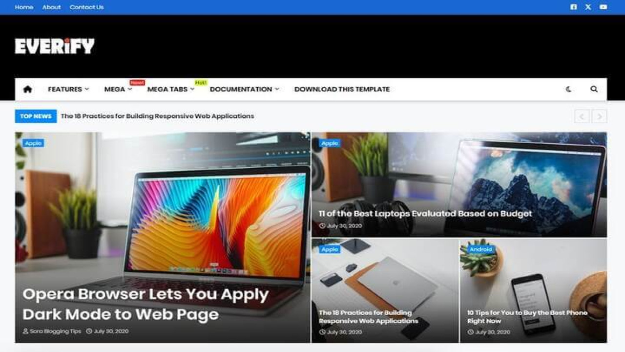 Everify – Technology Blog Blogger Template