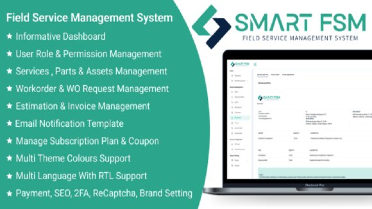 Smart FSM SaaS v1.7 – Field Service Management System Script