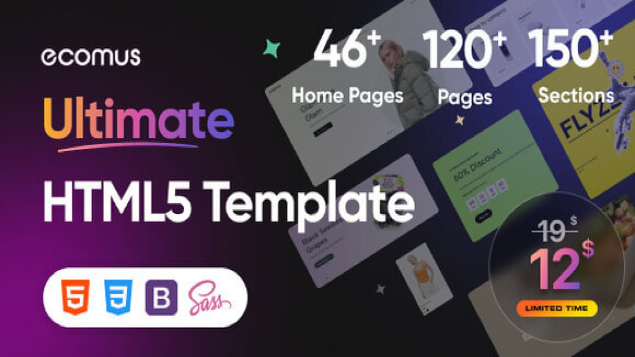 Ecomus – Fashion eCommerce HTML, Bootstrap Template