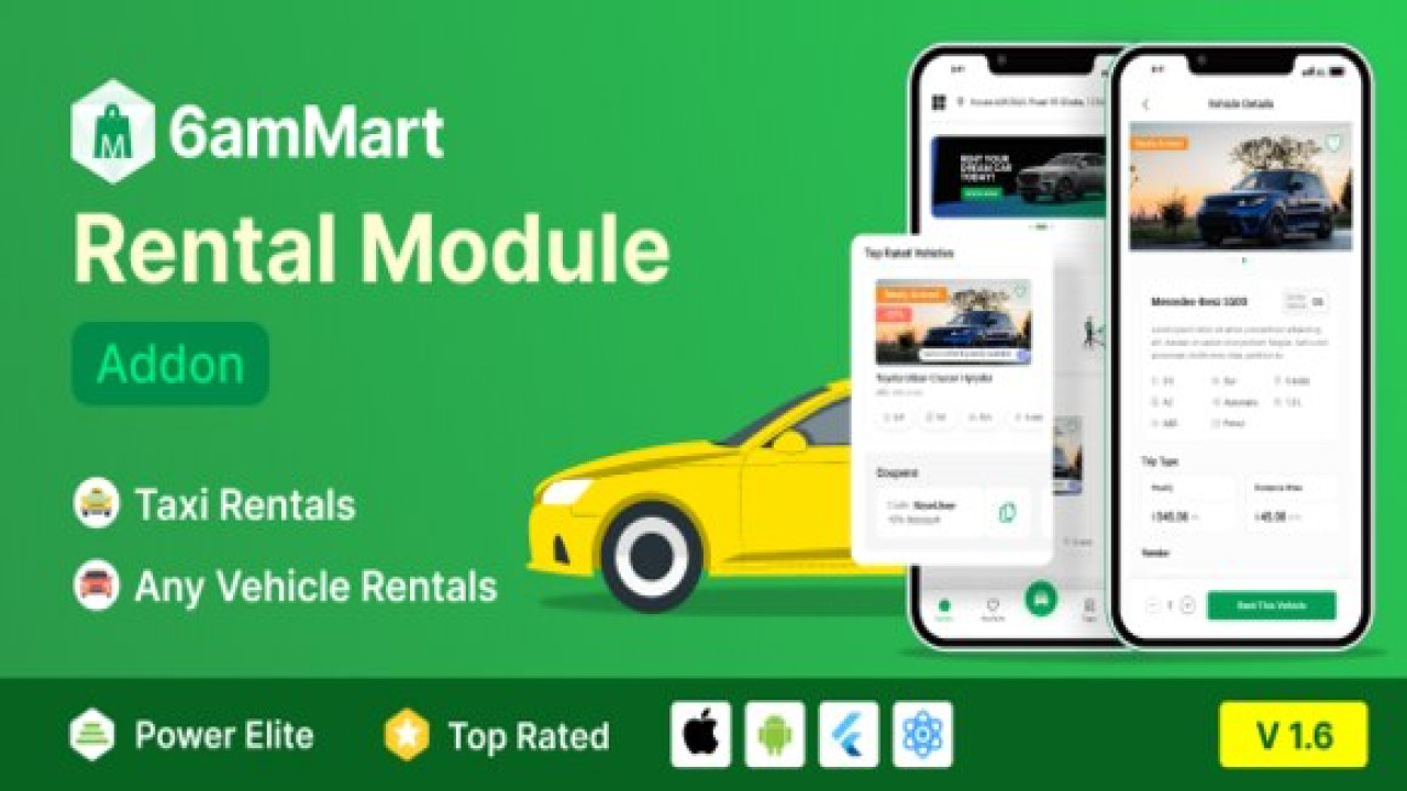 6amMart Car Rental Module Addon v1.9