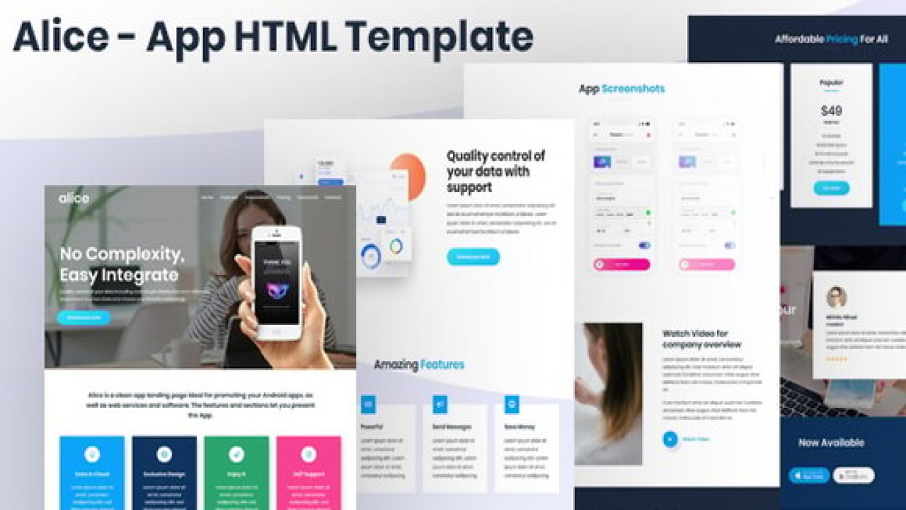 Alice – App Landing Page HTML Template