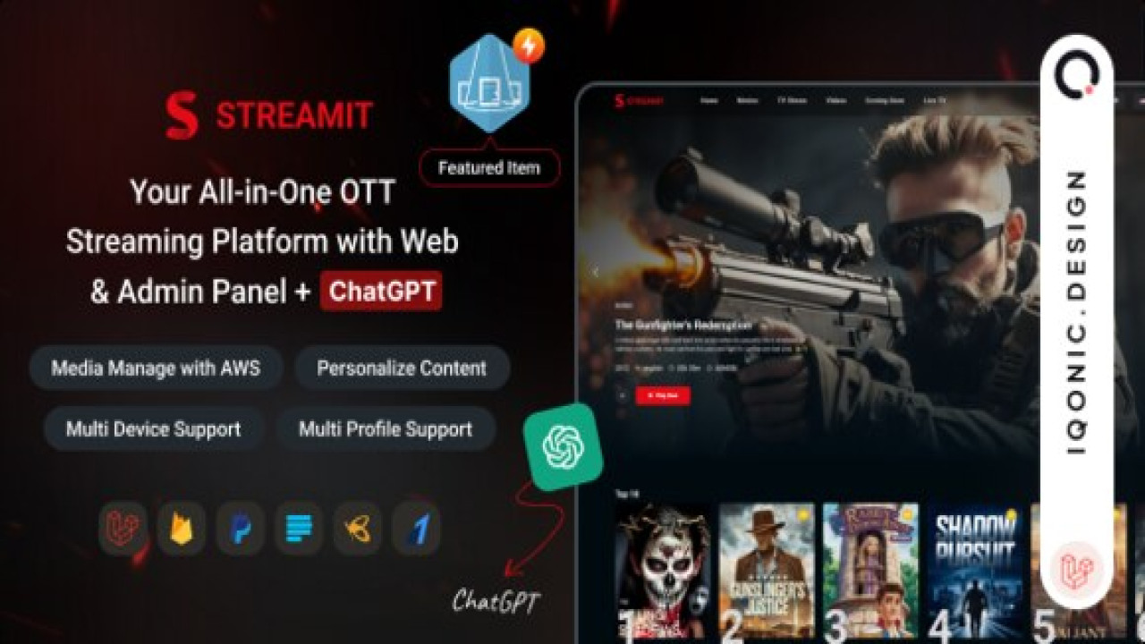 Streamit Laravel v2.2.1 – OTT, Movies & Live Video Streaming Platform Script