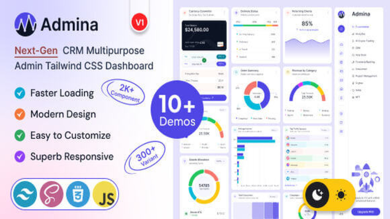 Admina – Tailwind CSS Multipurpose Admin Dashboard Template