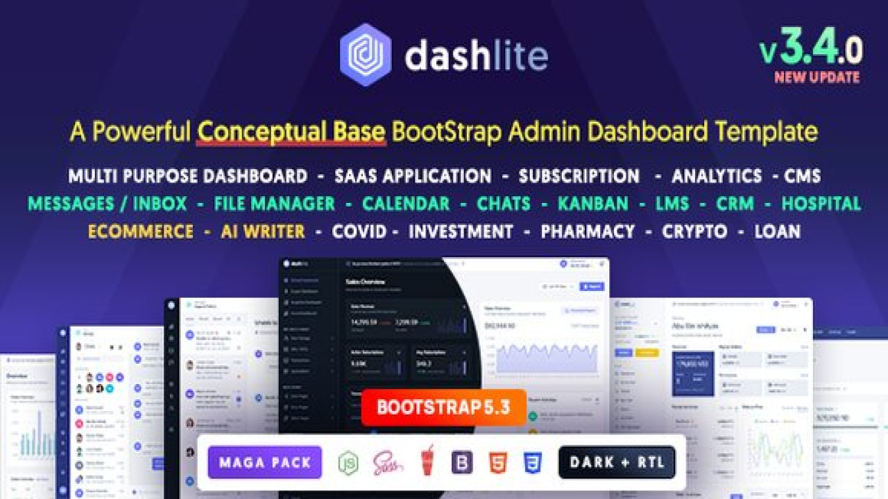 DashLite v3.4.0 – Bootstrap Responsive Admin Dashboard Template