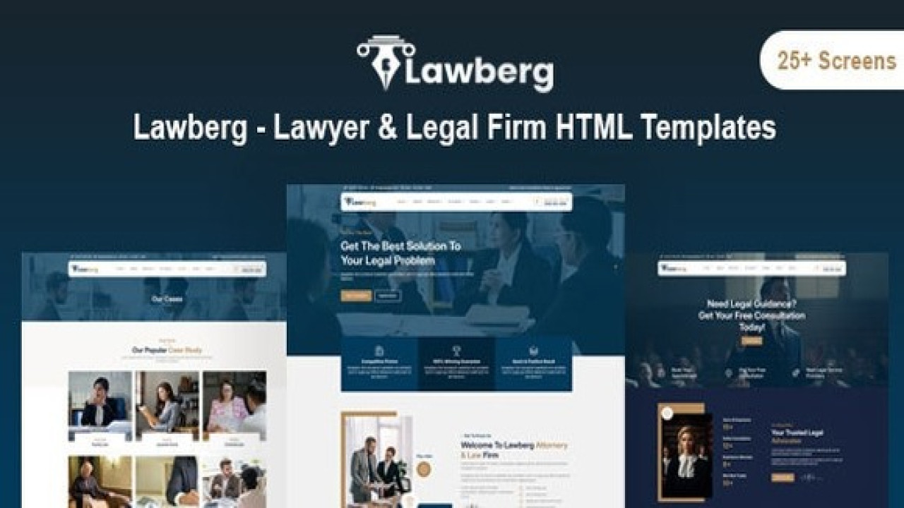 Lawberg – Lawyer & Legal Firm HTML Template Kit