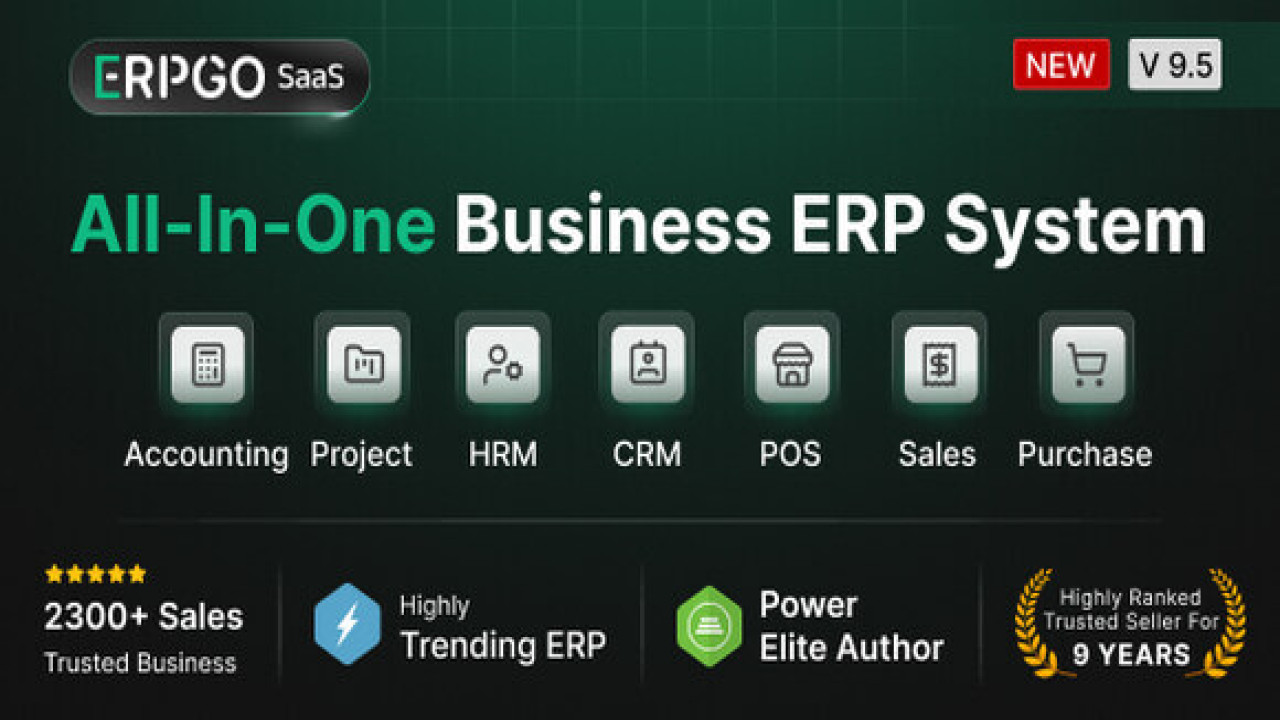 ERPGo SaaS v9.8 Nulled – All-In-One Business ERP System Script
