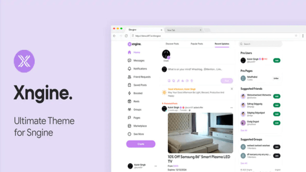 Xngine v1.7 – The Ultimate Sngine Theme