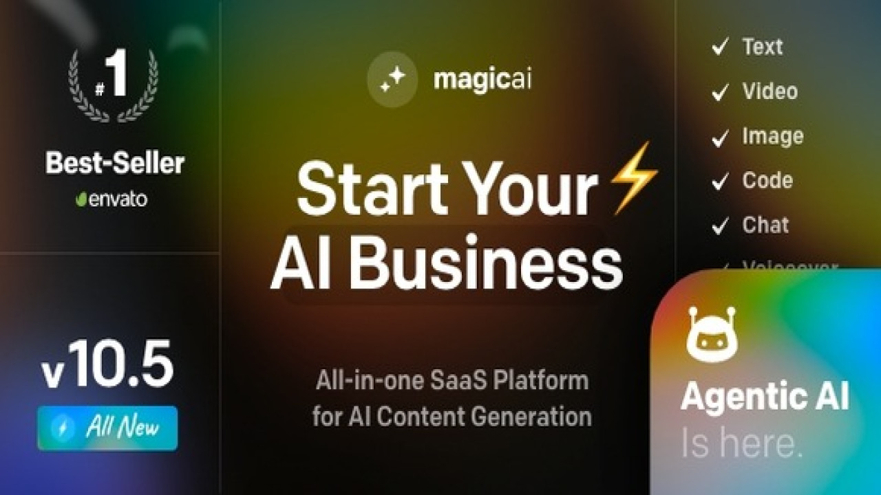MagicAI v11.20 Nulled – OpenAI Content, Text, Image, Video, Chat, Voice, andCode Generator as SaaS S