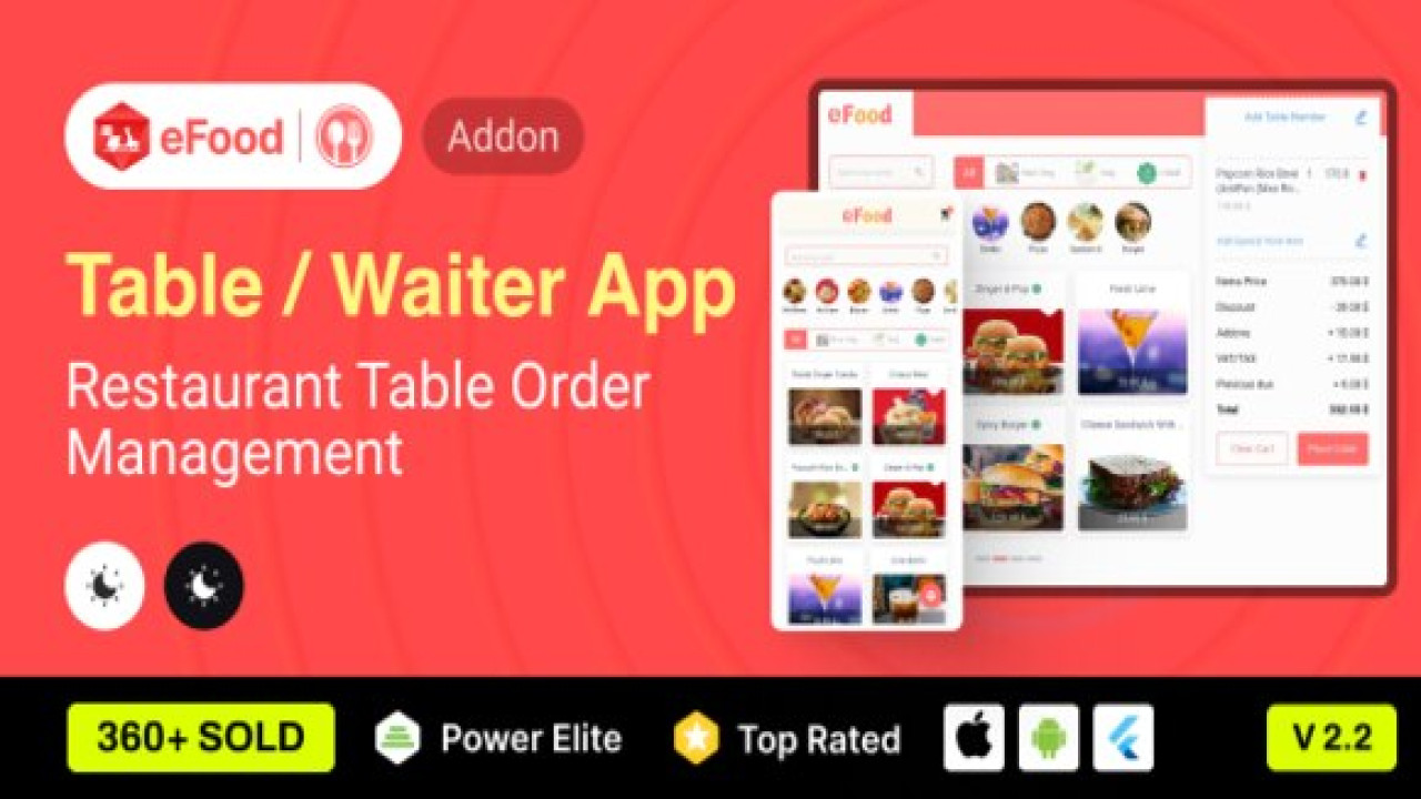 eFood v2.5 – Table/Waiter App Source Code
